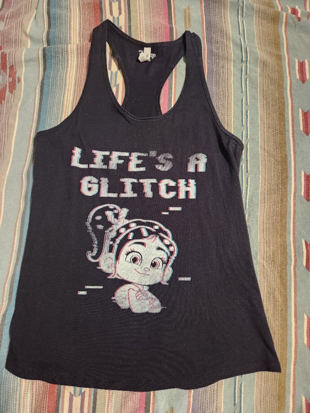 Juniors' Disney's Wreck It Ralph 2 Vanellope Life's A Glitch Racerback Tank Top